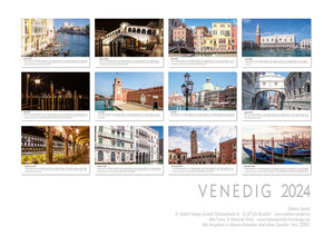 Edition Seidel Premium Kalender Venedig Bezaubernde Lagunenstadt 2024 Format DIN A3 Wandkalender Italien Markusplatz Gondeln Canal Grande Santa Maria Rialtobrücke Melanie Viola