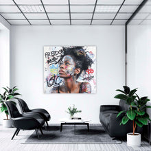 Laden Sie das Bild in den Galerie-Viewer, Edition Seidel Premium Wandbild Woman wild Style auf hochwertiger Leinwand (60x60 cm) gerahmt. Leinwandbild Kunstdruck Pop Art Bild stylish Wohnung Büro Loft Lounge Bar Galerie Lobby
