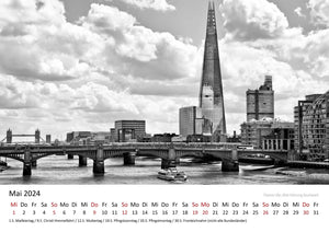 Edition Seidel Premium Kalender London Highlights 2024 Format DIN A3 Wandkalender Großbritannien Big Ben Tower Bridge Metropole Skyline Melanie Viola