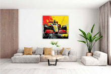 Laden Sie das Bild in den Galerie-Viewer, Edition Seidel Premium Wandbild Formel 1 Style auf hochwertiger Leinwand (80x80 cm) gerahmt. Leinwandbild Kunstdruck Pop Art Bild stylish Wohnung Büro Loft Lounge Bar Galerie Lobby
