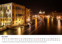 Laden Sie das Bild in den Galerie-Viewer, Edition Seidel Premium Kalender Venedig Impressionen bei Nacht 2024 Format DIN A3 Wandkalender Italien Markusplatz Gondeln Canal Grande Santa Maria Rialtobrücke Melanie Viola
