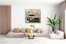 Laden Sie das Bild in den Galerie-Viewer, Edition Seidel Premium Wandbild Mercedes AMG silber auf hochwertiger Leinwand (80x80 cm) gerahmt. Leinwandbild Kunstdruck Pop Art Bild stylish Wohnung Büro Loft Lounge Bars Galerie Lobby
