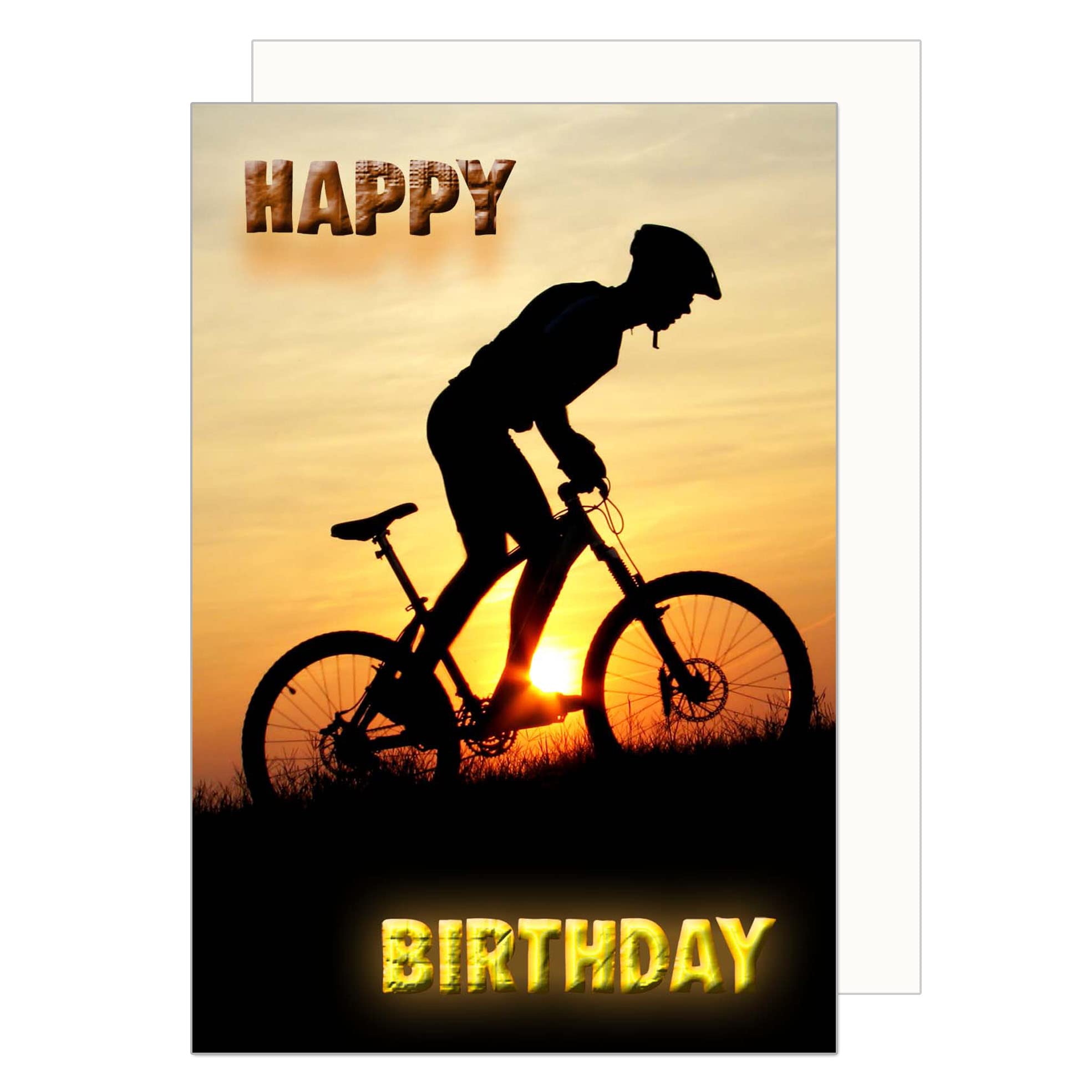 geburtstag mountainbiker Edition Seidel Premium Geburtstagskarte mit Umschlag. Glückwunschkarte