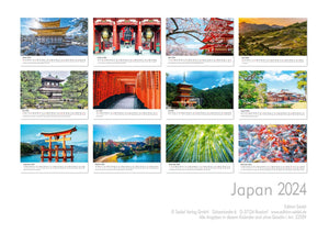 Edition Seidel Premium Kalender Japan 2024 Format DIN A3 Wandkalender Asien Pazifik Fuji Nationalpark Tempel