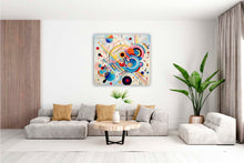 Laden Sie das Bild in den Galerie-Viewer, Edition Seidel Premium Wandbild Kandinsky Passion Style auf hochwertiger Leinwand (100x100 cm) gerahmt. Leinwandbild Kunstdruck Expressionismus Bild stylish Wohnung Büro Loft Lounge Bar Galerie Lobby
