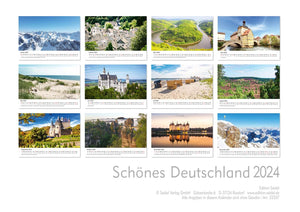 Edition Seidel Premium Kalender Schönes Deutschland 2024 Format DIN A3 Wandkalender Schloss Neuschwanstein Allgäuer Alpen Saarschleife Lüneburger Heide