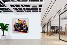 Laden Sie das Bild in den Galerie-Viewer, Edition Seidel Premium Wandbild Harley Davidson Style auf hochwertiger Leinwand (40x40 cm) gerahmt. Leinwandbild Kunstdruck Pop Art Bild stylish Wohnung Büro Loft Lounge Bars Galerie Lobby
