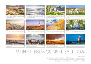 Edition Seidel Premium Kalender Meine Lieblingsinsel Sylt 2024 Format DIN A3 Wandkalender Deutschland Ostfriesland Nordsee Küste Meer Strand Insel Christian Müringer