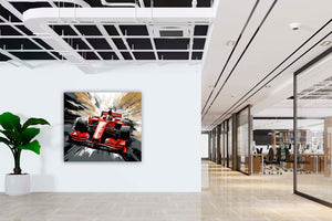 Edition Seidel Premium Wandbild Formel 1 graphic auf hochwertiger Leinwand (60x60 cm) gerahmt. Leinwandbild Kunstdruck Grafik Bild stylish Wohnung Büro Loft Lounge Bar Galerie Lobby