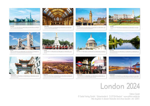 Edition Seidel Premium Kalender London 2024 Format DIN A3 Wandkalender Europa England Großbritannien Big Ben Metropole Skyline