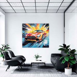 Edition Seidel Premium Wandbild Mercedes AMG passion auf hochwertiger Leinwand (60x60 cm) gerahmt. Leinwandbild Kunstdruck Pop Art Bild stylish Wohnung Büro Loft Lounge Bar Galerie Lobby