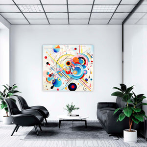 Edition Seidel Premium Wandbild Kandinsky Passion Style auf hochwertiger Leinwand (80x80 cm) gerahmt. Leinwandbild Kunstdruck Expressionismus Bild stylish Wohnung Büro Loft Lounge Bars Galerie Lobby