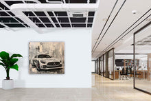 Laden Sie das Bild in den Galerie-Viewer, Edition Seidel Premium Wandbild Mercedes AMG silber auf hochwertiger Leinwand (80x80 cm) gerahmt. Leinwandbild Kunstdruck Pop Art Bild stylish Wohnung Büro Loft Lounge Bars Galerie Lobby
