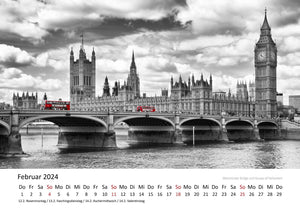 Edition Seidel Premium Kalender London Highlights 2024 Format DIN A3 Wandkalender Großbritannien Big Ben Tower Bridge Metropole Skyline Melanie Viola