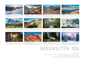 Edition Seidel Premium Kalender Bergwelten 2024 Format DIN A3 Wandkalender Berge Deutschland Harz Neuseeland Peru Italien Hawaii Bolivien Stefan Becker