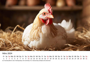 Edition Seidel Premium Kalender Hühner 2024 Format DIN A3 Wandkalender Tierkalender Hühnerkalender Haustiere Huhn Hahn Kücken Vögel