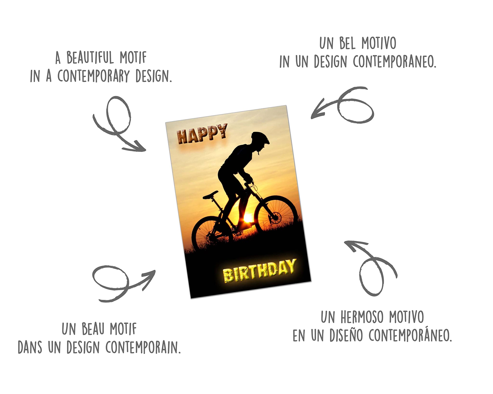 happy birthday rennrad Edition Seidel Premium Geburtstagskarte mit Umschlag. Glückwunschkarte
