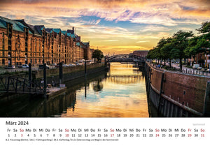 Edition Seidel Premium Kalender Hamburg 2024 Format DIN A3 Wandkalender Deutschland Norddeutschland Hafen Elbe Alster Metropole