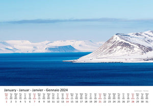 Edition Seidel Premium Kalender Skandinavien 2024 Format DIN A3 Wandkalender Europa Norwegen Schweden Finnland Dänemark Island