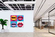 Laden Sie das Bild in den Galerie-Viewer, Edition Seidel Premium Wandbild only female lips auf hochwertiger Leinwand (60x60 cm) gerahmt. Leinwandbild Kunstdruck Pop Art Bild stylish Wohnung Büro Loft Lounge Bars Galerie Lobby
