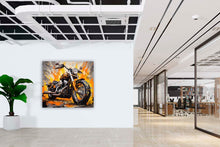 Laden Sie das Bild in den Galerie-Viewer, Edition Seidel Premium Wandbild Harley Davidson Style auf hochwertiger Leinwand (40x40 cm) gerahmt. Leinwandbild Kunstdruck Pop Art Bild stylish Wohnung Büro Loft Lounge Bar Galerie Lobby
