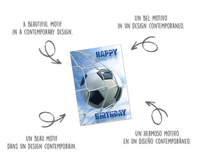 Edition Seidel Premium Geburtstagskarte mit Umschlag. Glückwunschkarte Billet Happy Birthday Grusskarte Mann Frau Fußball (G3403 SW023)