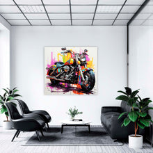 Laden Sie das Bild in den Galerie-Viewer, Edition Seidel Premium Wandbild Harley Davidson Style auf hochwertiger Leinwand (40x40 cm) gerahmt. Leinwandbild Kunstdruck Pop Art Bild stylish Wohnung Büro Loft Lounge Bars Galerie Lobby
