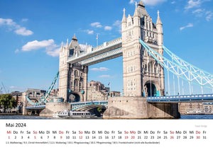 Edition Seidel Premium Kalender London 2024 Format DIN A3 Wandkalender Europa England Großbritannien Big Ben Metropole Skyline