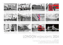 Laden Sie das Bild in den Galerie-Viewer, Edition Seidel Premium Kalender London Highlights 2024 Format DIN A3 Wandkalender Großbritannien Big Ben Tower Bridge Metropole Skyline Melanie Viola
