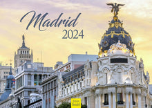 Laden Sie das Bild in den Galerie-Viewer, Edition Seidel Premium Kalender Madrid 2024 Format DIN A3 Wandkalender Europa Spanien Hauptstadt Königspalast Plaza Palacio Skyline
