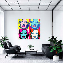 Laden Sie das Bild in den Galerie-Viewer, Edition Seidel Premium Wandbild Pop Art Style auf hochwertiger Leinwand Bild fertig gerahmt Keilrahmen 2cm, Kunstdruck Wandbild Leinwandbild Wohnzimmer Büro (80x80 cm)
