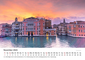 Edition Seidel Premium Kalender Venedig 2024 Format DIN A3 Wandkalender Europa Italien Norditalien Venetien Markusplatz Rialtobrücke