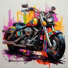 Laden Sie das Bild in den Galerie-Viewer, Edition Seidel Premium Wandbild Harley Davidson Style auf hochwertiger Leinwand (40x40 cm) gerahmt. Leinwandbild Kunstdruck Pop Art Bild stylish Wohnung Büro Loft Lounge Bars Galerie Lobby
