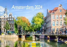 Laden Sie das Bild in den Galerie-Viewer, Edition Seidel Premium Kalender Amsterdam 2024 Format DIN A3 Wandkalender Europa Niederlande Holland Tulpen Grachten Brücken Metropole Skyline
