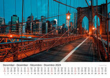 Laden Sie das Bild in den Galerie-Viewer, Edition Seidel Premium Kalender New York bei Nacht 2024 Format DIN A3 Wandkalender USA Amerika Big Apple Manhattan Times Square Metropole Skyline
