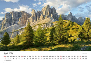 Edition Seidel Premium Kalender Dolomiten 2024 Format DIN A3 Wandkalender Europa Italien Italien Südtirol Bozen Seiser Alm Alpen Rainer Mirau