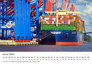 Edition Seidel Premium Kalender Hamburg 2024 Format DIN A3 Wandkalender Deutschland Norddeutschland Hafen Elbe Alster Metropole