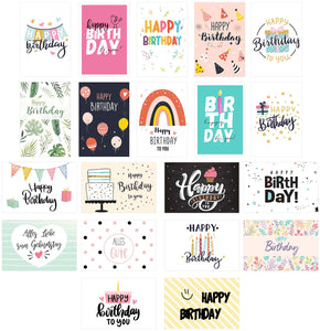 Edition Seidel Set 20 Geburtstagskarten Postkarten Glückwunschkarte Grusskarte Geburtstag Geburtstagskarte Mann Frau Karten Happy Birthday Billet Sprüche (SW02) (Set 1)