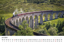 Laden Sie das Bild in den Galerie-Viewer, Edition Seidel Premium Kalender Faszination Eisenbahn 2024 Format DIN A3 Wandkalender Europa Asien USA Colorado Schweiz Dampflok Zug Fahrt Abendteuer
