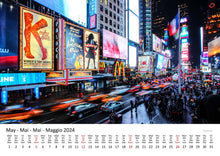 Laden Sie das Bild in den Galerie-Viewer, Edition Seidel Premium Kalender New York bei Nacht 2024 Format DIN A3 Wandkalender USA Amerika Big Apple Manhattan Times Square Metropole Skyline
