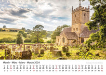 Laden Sie das Bild in den Galerie-Viewer, Edition Seidel Premium Kalender Cotswolds International 2024 Format DIN A3 Wandkalender Großbritannien Südengland Castle Cottages Kirchplatz Altstadt Landschaft Christian Müringer
