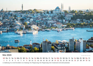 Edition Seidel Premium Kalender Istanbul 2024 Format DIN A3 Wandkalender Europa Asien Türkei Bosporus Brücke Hagia Sophia Moschee Metropole Skyline