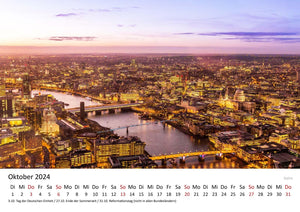 Edition Seidel Premium Kalender London 2024 Format DIN A3 Wandkalender Europa England Großbritannien Big Ben Metropole Skyline