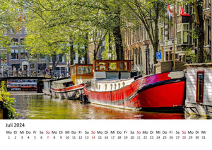 Edition Seidel Premium Kalender Amsterdam 2024 Format DIN A3 Wandkalender Europa Niederlande Holland Tulpen Grachten Brücken Metropole Skyline