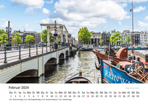 Edition Seidel Premium Amsterdam Charmante Innenstadt 2024 Format DIN A3 Wandkalender Europa Holland Niederlande Grachten Metropole Skyline Melanie Viola