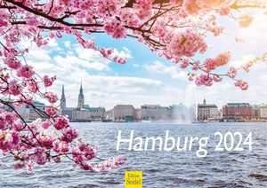 Edition Seidel Premium Kalender Hamburg 2024 Format DIN A3 Wandkalender Deutschland Norddeutschland Hafen Elbe Alster Metropole