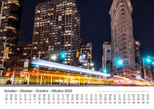 Laden Sie das Bild in den Galerie-Viewer, Edition Seidel Premium Kalender New York bei Nacht 2024 Format DIN A3 Wandkalender USA Amerika Big Apple Manhattan Times Square Metropole Skyline
