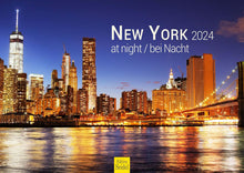 Laden Sie das Bild in den Galerie-Viewer, Edition Seidel Premium Kalender New York bei Nacht 2024 Format DIN A3 Wandkalender USA Amerika Big Apple Manhattan Times Square Metropole Skyline
