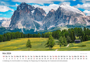 Edition Seidel Premium Kalender Bergwelten 2024 Format DIN A3 Wandkalender Berge Deutschland Harz Neuseeland Peru Italien Hawaii Bolivien Stefan Becker