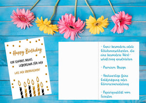 Edition Seidel Set 12 exklusive Premium Geburtstagskarten mit Umschlag. Glückwunschkarte Grusskarte Geburtstag Geburtstagskarte Mann Frau Karten Happy Birthday Billet Sprüche